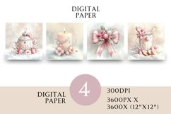 Pink Christmas Paper Junk Journal Square Product Image 1