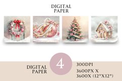 Pink Christmas Paper Junk Journal Square Product Image 1