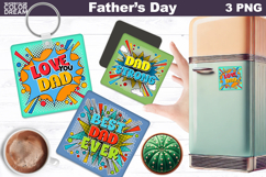 Fathers Day Square Coaster | Best Dad Ever Product Image 1