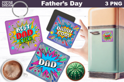 Fathers Day Square Coaster | Best Dad Ever Product Image 1