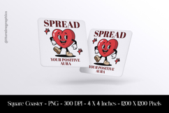 Spread Your Positive Aura Square Coaster Sublimation Product Image 1