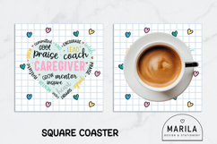 Caregiver Square Coaster Design | Printable JPG Product Image 1
