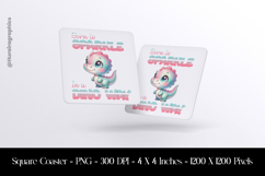 Burn to Sparkle in a Dino way Square Coaster Sublimation Product Image 1