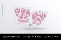 The Red Hearts Love Square Coaster Sublimation Product Image 1