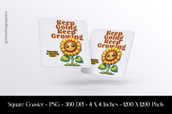 Keep Going Keep Growing Square Coaster Sublimation Product Image 1
