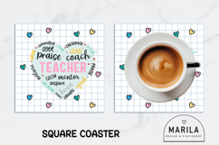 Teacher Square Coaster Design | Printable JPG Product Image 1