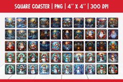 Stained glass Christmas Coaster Sublimation Designs Bundle Product Image 4