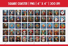 Stained glass Christmas Coaster Sublimation Designs Bundle Product Image 6