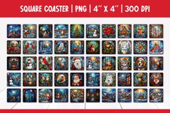 Stained glass Christmas Coaster Sublimation Designs Bundle Product Image 3
