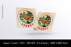 Funday Square Coaster Sublimation Product Image 1