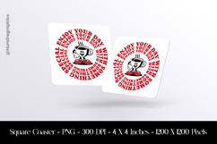 Retro Coffee Cup Enjoy Your Day Square Coaster Sublimation Product Image 1