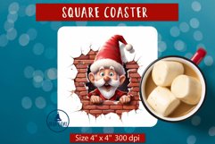 Cute Christmas gnome square coasters | Christmas gnome png Product Image 1
