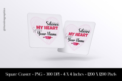 Romantic Heart Quote Square Coaster Sublimation Product Image 1