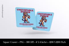 Unstopable Power Fearless Energy Square Coaster Sublimation Product Image 1