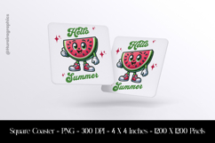 Hallo Summer Square Coaster Sublimation Product Image 1