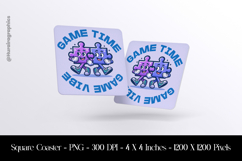 Game Time Game Vibe Square Coaster Sublimation Product Image 1