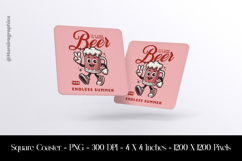 It&#039;s Time To Drink Square Coaster Sublimation Product Image 1