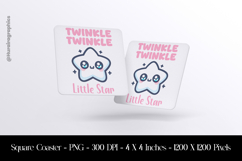 Twinkle Twinkle little Star Square Coaster Sublimation Product Image 1