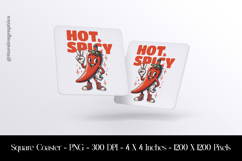 Hot Spicy Square Coaster Sublimation Product Image 1