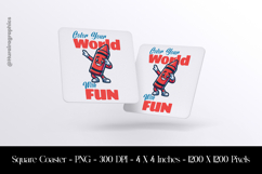 Colour Yiur World With Fun Square Coaster Sublimation Product Image 1