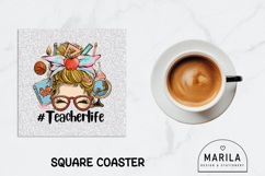 Blonde Messy Bun Teacher Life Coaster Product Image 1