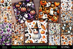 Funny Spooky Halloween Square Coaster Design Bundle Product Image 1