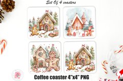 Christmas Square Coaster, Coffee Square Coaster Sublimation Png,  Square Coaster Png
