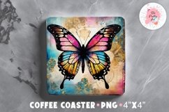 Butterfly Square Coaster, Coffee Square Coaster Sublimation Png, Coaster Png, Square Coaster Png