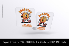 Sunshine Find Your Inner Peace Square Coaster Sublimation Product Image 1