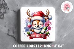 Christmas HO HO HO Square Coaster, Coffee Square Coaster Sublimation Png,  Square Coaster Png