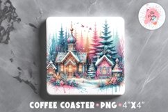 Santa Catcher Square Coaster, Coffee Square Coaster Sublimation Png,  Square Coaster Png