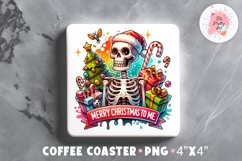 Christmas Bear Square Coaster, Coffee Square Coaster Sublimation Png,  Square Coaster Png