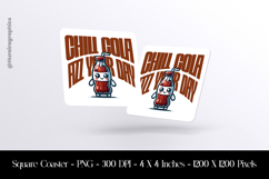 Chill Cola Fizz Your Day Square Coaster Sublimation Product Image 1
