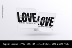 Love Yourself Happiness Start With You Square Coaster Product Image 1