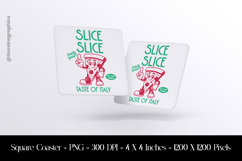 Slice Slice Pizza Power Square Coaster Sublimation Product Image 1