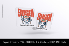 Sushi Square Coaster Sublimation Product Image 1