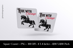 Ride With Courage Square Coaster Sublimation Product Image 1