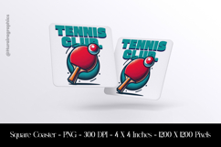 Tennis Club Square Coaster Sublimation Product Image 1