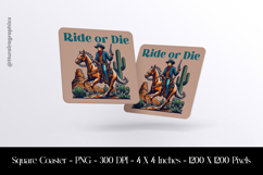 Ride or Die Square Coaster Sublimation Product Image 1