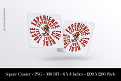 Pizza Vibes Real Taste Style Square Coaster Sublimation Product Image 1