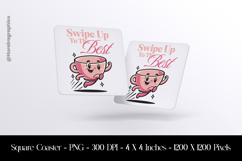 Swipe Up To The Best Square Coaster Sublimation Product Image 1