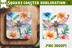 Square Coaster | Spring sublimation | Dragonfly Product Image 1