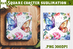 Square Coaster | Spring sublimation | Butterfly Product Image 1