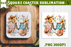 Square Coaster | Mothers Day | Cowhide Mama Product Image 1