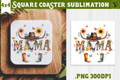 Square Coaster | Mothers Day | Cowhide Mama Product Image 1