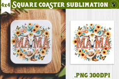 Square Coaster | Mothers Day | Cowhide Mama Product Image 1
