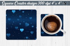 Valentines day Square Coasters | Heart pattern | Blue hearts Product Image 1