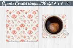 Spring Square Coasters | Watercolor roses Product Image 1