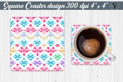Valentines Square Coasters | Cross stitch Hearts pattern Product Image 1
