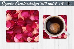 Valentines day Square Coasters | Rose petals Product Image 1
